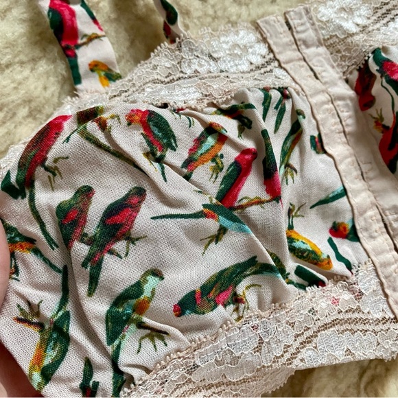 Urban Outfitters Parrot Bird Print Bra Bralette Top - Picture 2 of 5